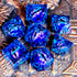 Spinning Dragon Eye Resin Dice Set – 7-Piece Transparent Polyhedral Dice with Blue Text for RPGs Gamers Guild