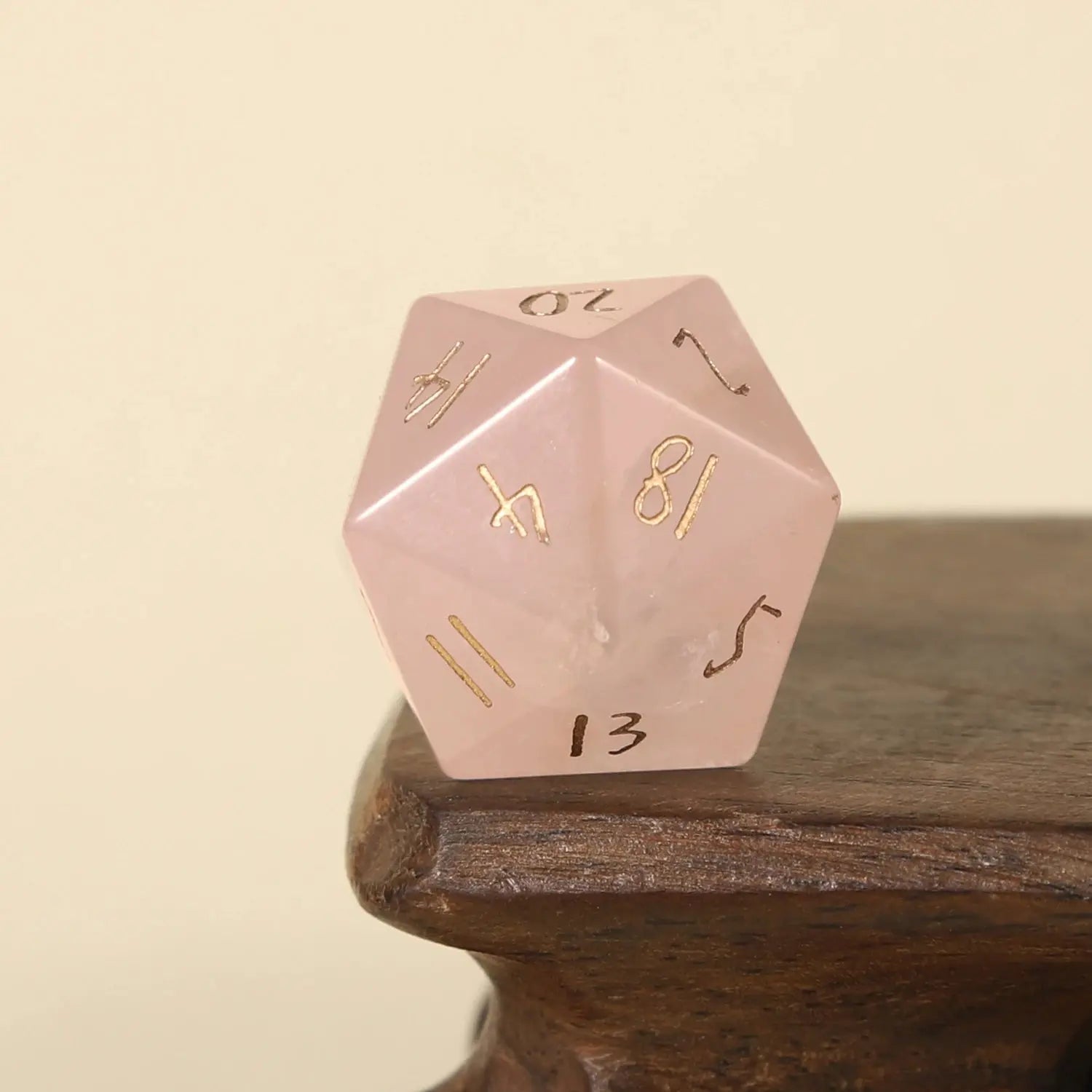 Crystal Quartz D20 – Handwritten Font Gemstone Dice for DND, Pathfinder & RPG Star Path Adventures Gamers Guild