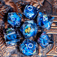 7-Piece Transparent Resin Sharp Edge Dice Set – Handmade Polyhedral Dice for D&D, Pathfinder & RPG Tabletop Games Gamers Guild