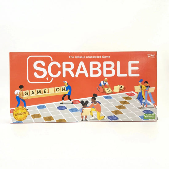Scrabble Board Game Wooden Tiles And Racks Classic Word Spelling Toys Fun Family Game for 2-4 Players Gamers Guild