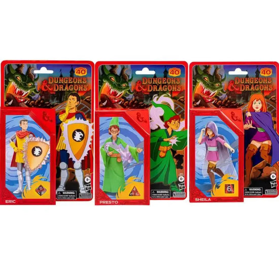 D&D Cartoon Classics Action Figures – Sheila, Eric & Presto 6-Inch Collectibles with Exclusive Dice by Hasbro Gamers Guild