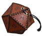 Leather D20 Dice Bag – Polyhedral Dice Pouch with Drawstring for DND, RPG & Board Game Storage Gamers Guild