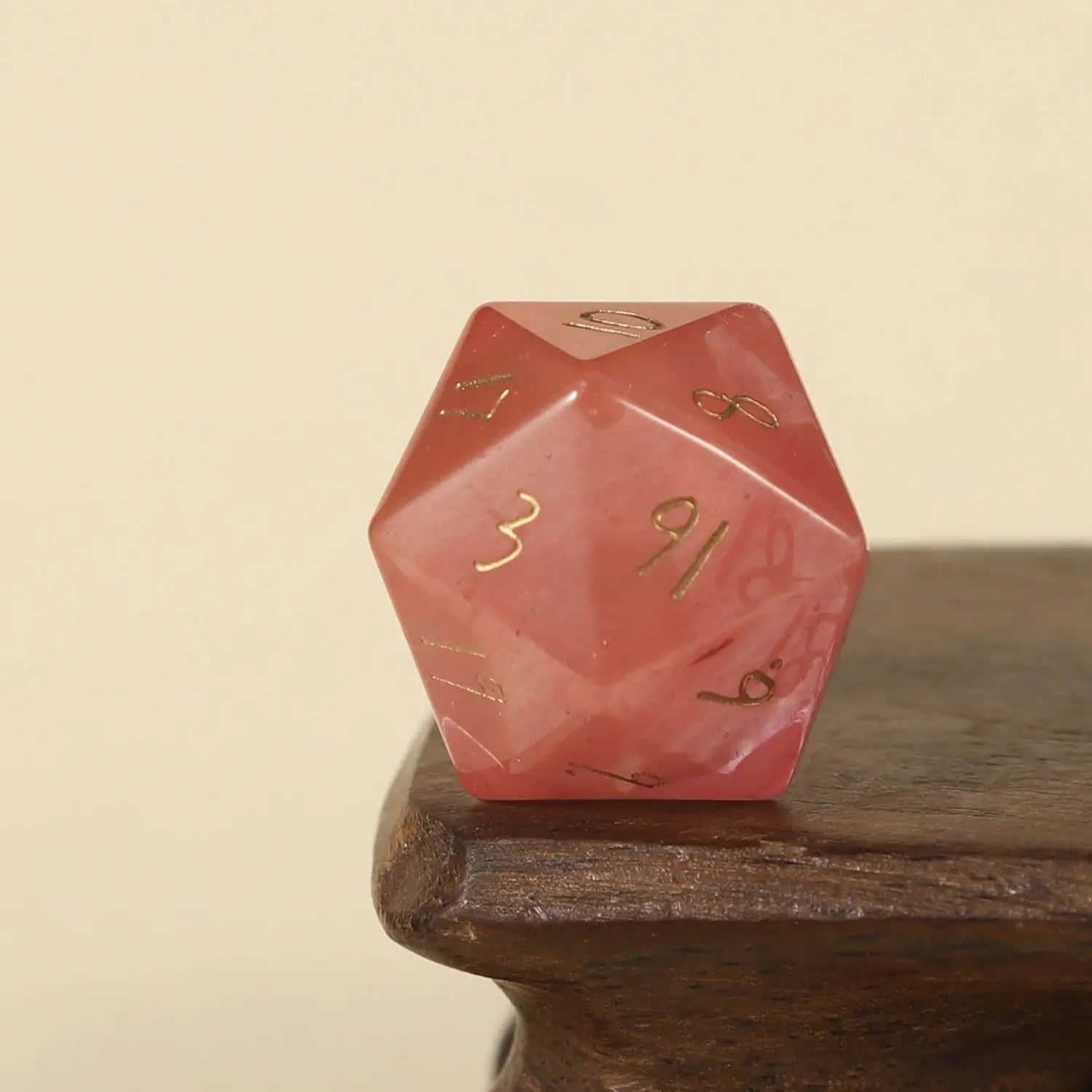 Crystal Quartz D20 – Handwritten Font Gemstone Dice for DND, Pathfinder & RPG Star Path Adventures Gamers Guild