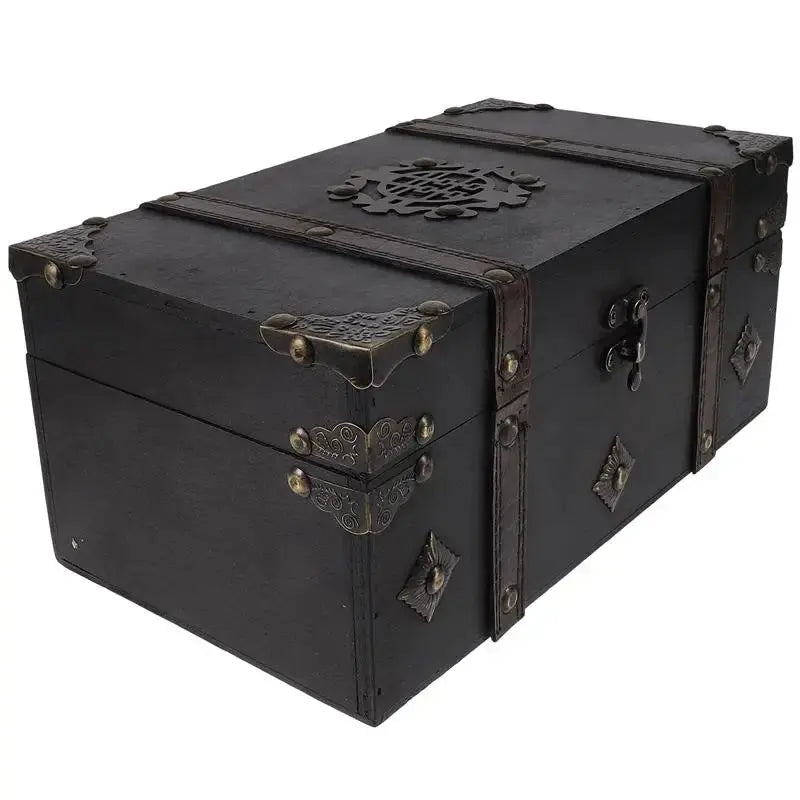 Wooden Pirate Treasure Chest – Vintage Trinket & Jewelry Box for Tabletop Decor, RPG Props, and Gift Storage Gamers Guild