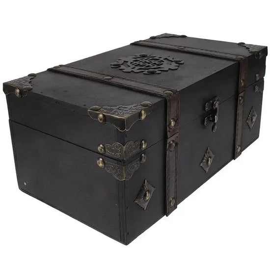 Wooden Pirate Treasure Chest – Vintage Trinket & Jewelry Box for Tabletop Decor, RPG Props, and Gift Storage Gamers Guild
