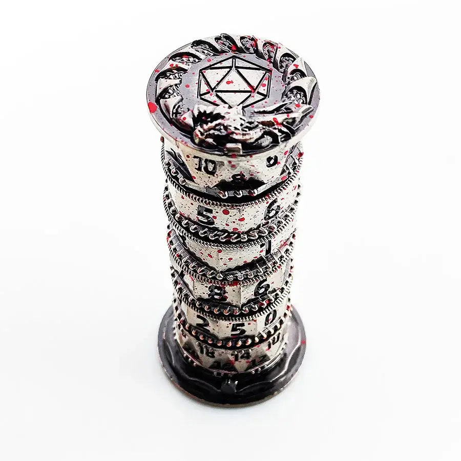 7-in-1 Metal Rotating Dice Tower – Polyhedral RPG Dice for D&D, COC, Cthulhu & Tabletop Games Gamers Guild