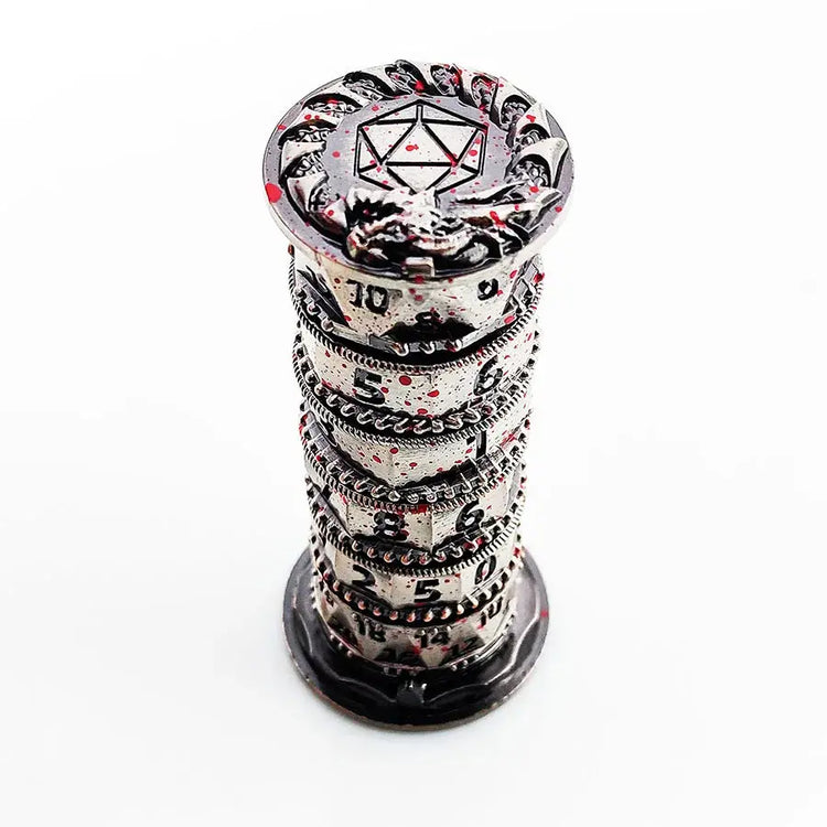 7-in-1 Metal Rotating Dice Tower – Polyhedral RPG Dice for D&D, COC, Cthulhu & Tabletop Games Gamers Guild