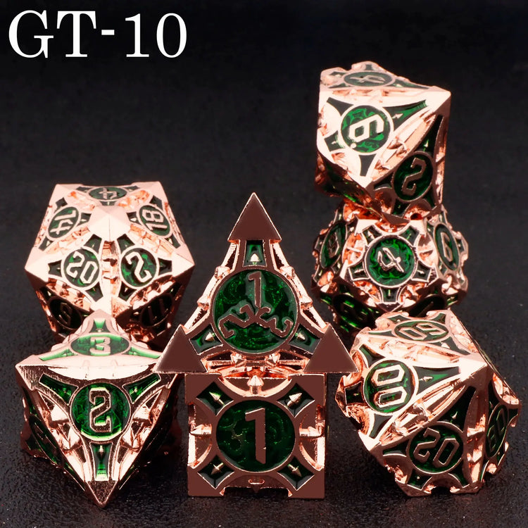 7-Piece Red Sharp Edge Metal Dice Set – Premium Polyhedral DND Dice for Dungeons & Dragons & RPG Tabletop Games Gamers Guild