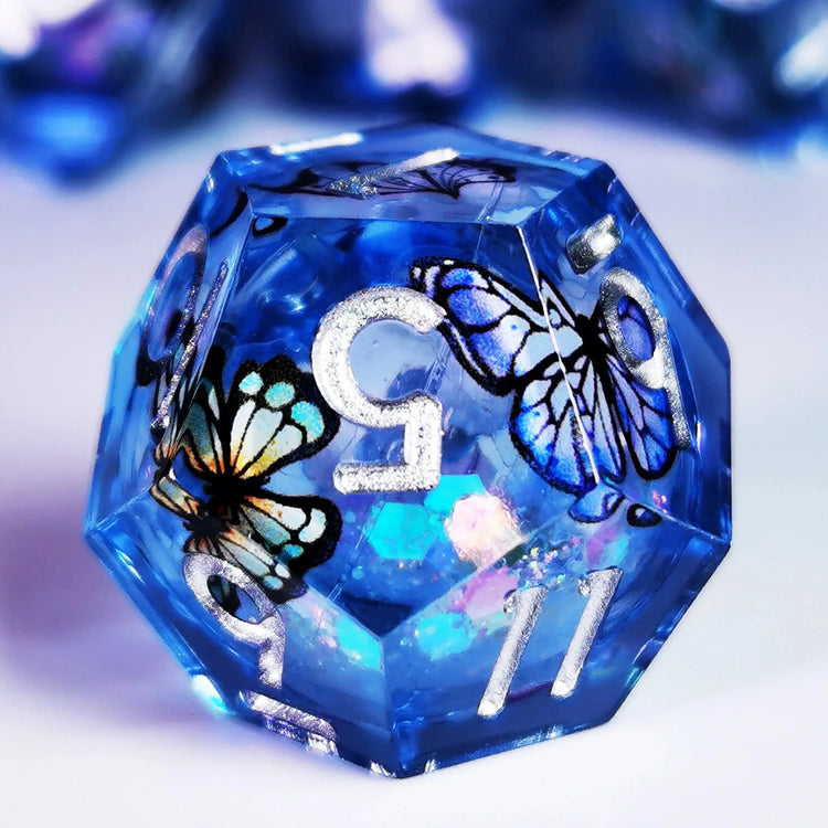 7-Piece Handmade Sharp Edge Resin Dice Set – Translucent Polyhedral Dice for D&D, Pathfinder & Tabletop RPGs Gamers Guild
