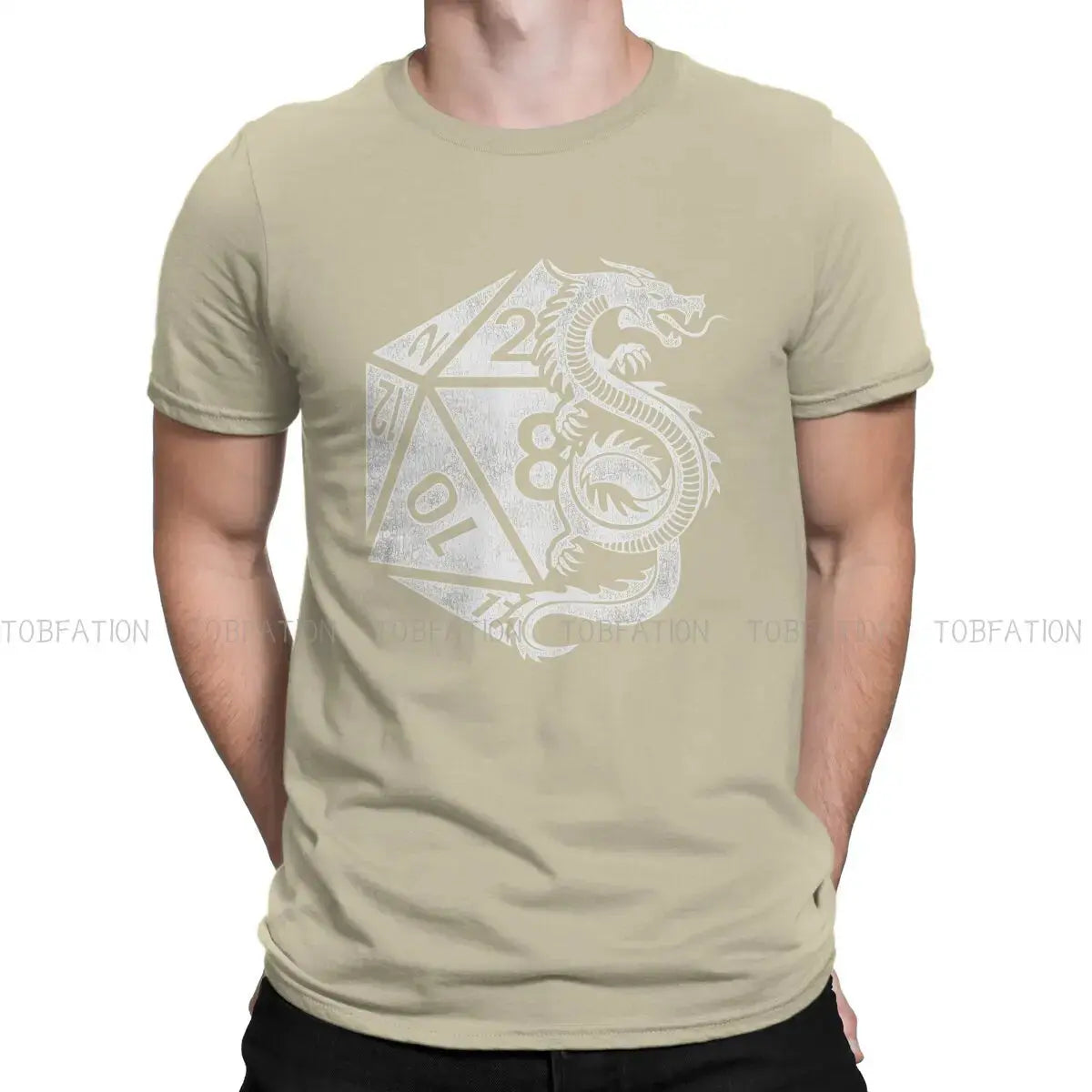Dragon Poly Dice DnD T-Shirt – Elegant Cotton Tee | Dungeon Dice d20 Shirt for Men Gamers Guild