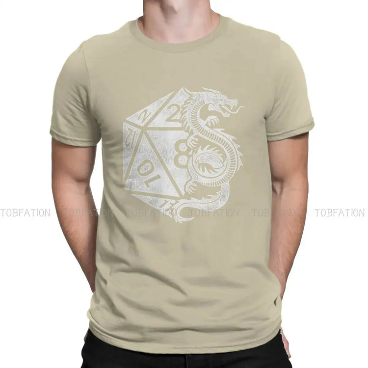 Dragon Poly Dice DnD T-Shirt – Elegant Cotton Tee | Dungeon Dice d20 Shirt for Men Gamers Guild