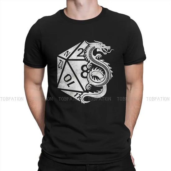Dragon Poly Dice DnD T-Shirt – Elegant Cotton Tee | Dungeon Dice d20 Shirt for Men Gamers Guild