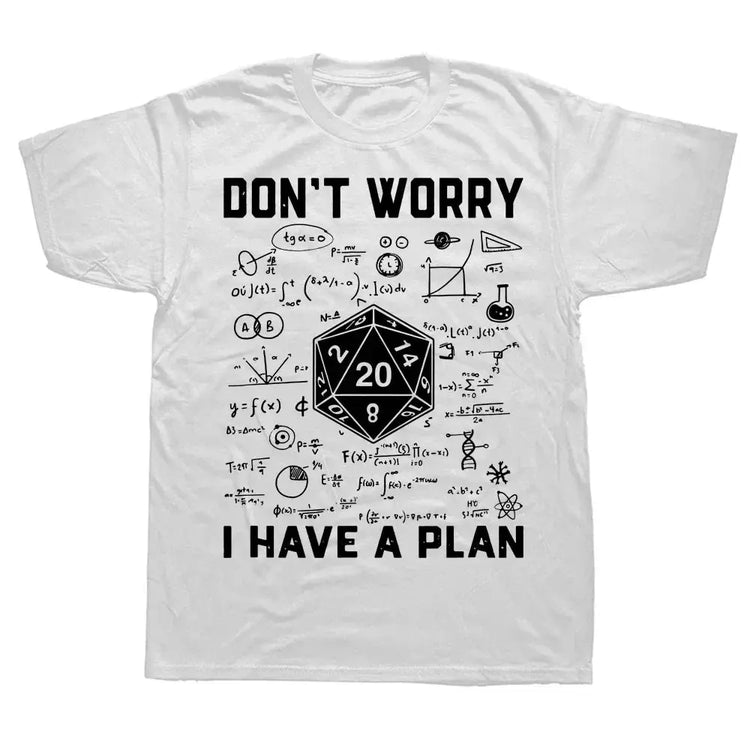 “I Have a Plan” D20 Graphic Tee – Casual Cotton Streetwear for D&D Fans Gamers Guild