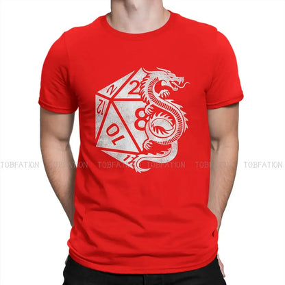 Dragon Poly Dice DnD T-Shirt – Elegant Cotton Tee | Dungeon Dice d20 Shirt for Men Gamers Guild