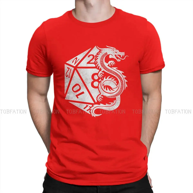 Dragon Poly Dice DnD T-Shirt – Elegant Cotton Tee | Dungeon Dice d20 Shirt for Men Gamers Guild
