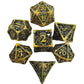 7 Pcs Hollow Metal Dice Set for DND RPG Dragon-Engraved Polyhedral Dice Tabletop Gaming Accessories for Dungeon Master Collector Gamers Guild