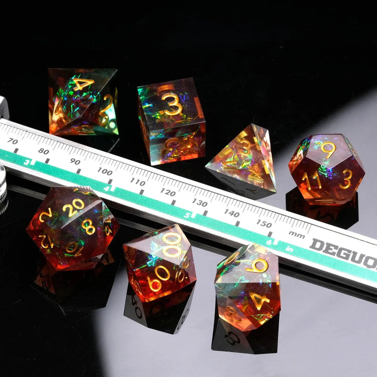 1–7 Piece Brown Field Green Pirate Ship Metal Dice Set – Sharp Edge Polyhedral Dice for Dungeons & Dragons, Pathfinder & RPG Tabletop Games Gamers Guild