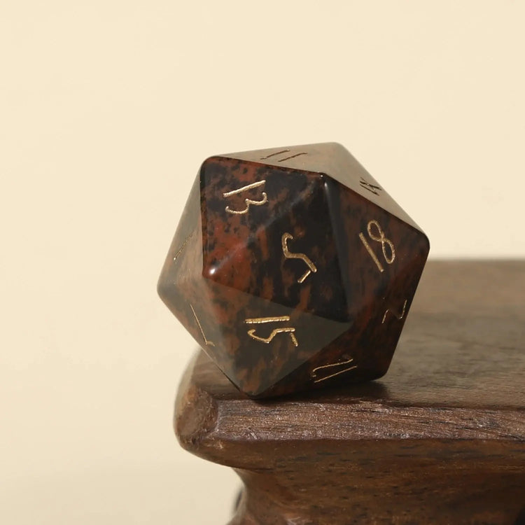 Crystal Quartz D20 – Handwritten Font Gemstone Dice for DND, Pathfinder & RPG Star Path Adventures Gamers Guild
