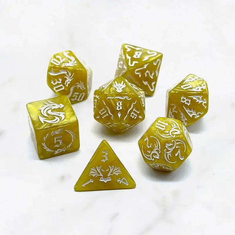 7-Piece Dragon Universe Polyhedral Dice Set – Colorful Galaxy-Themed Dice for D&D, Pathfinder & Tabletop RPGs Gamers Guild