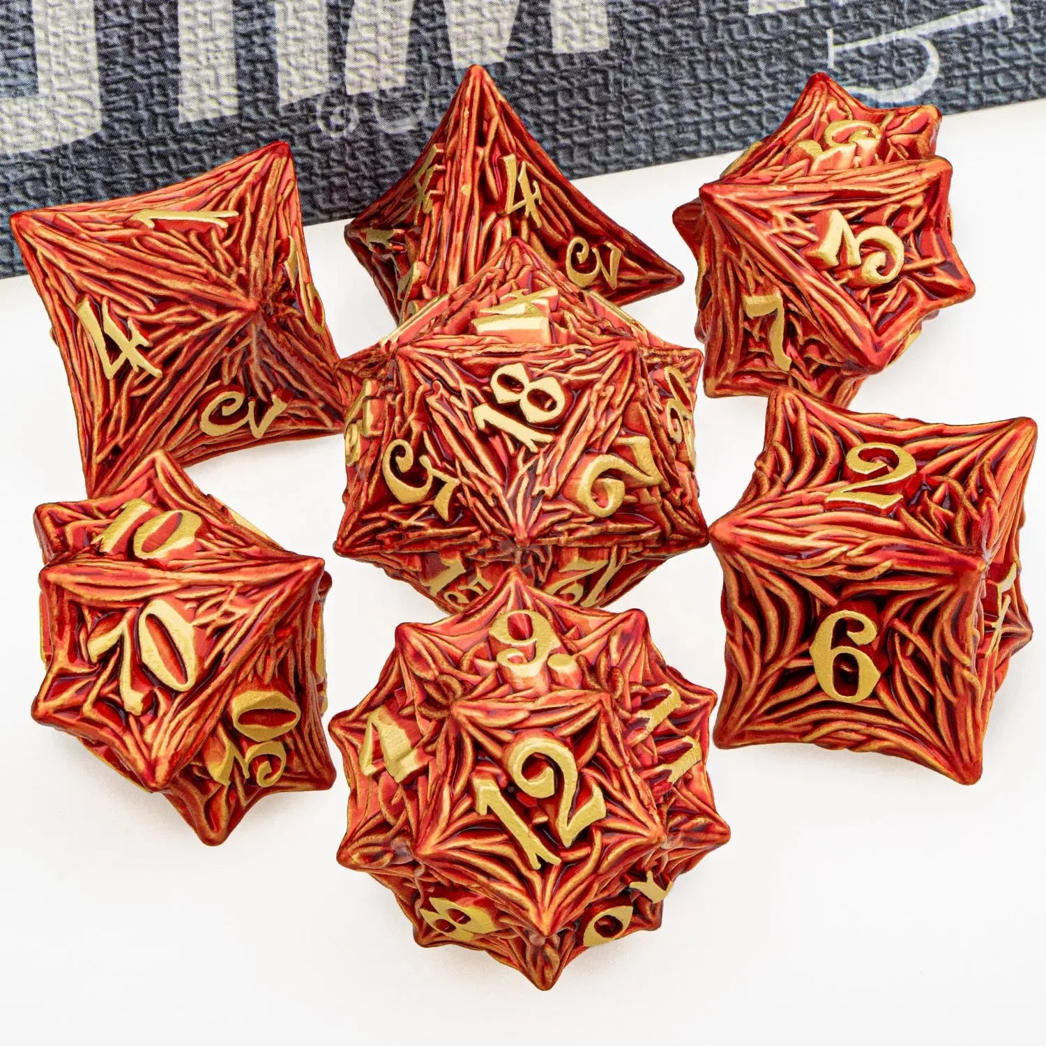 Tree Root Metal Dice Set – Red Polyhedral Dice for D&D, Pathfinder & RPGs Gamers Guild