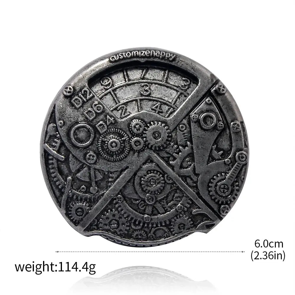 Dungeons & Dragons Commemorative Coin – Rotatable Digital Compass Gear of Destiny Metal Token for Jewelry & RPG Accessories Gamers Guild
