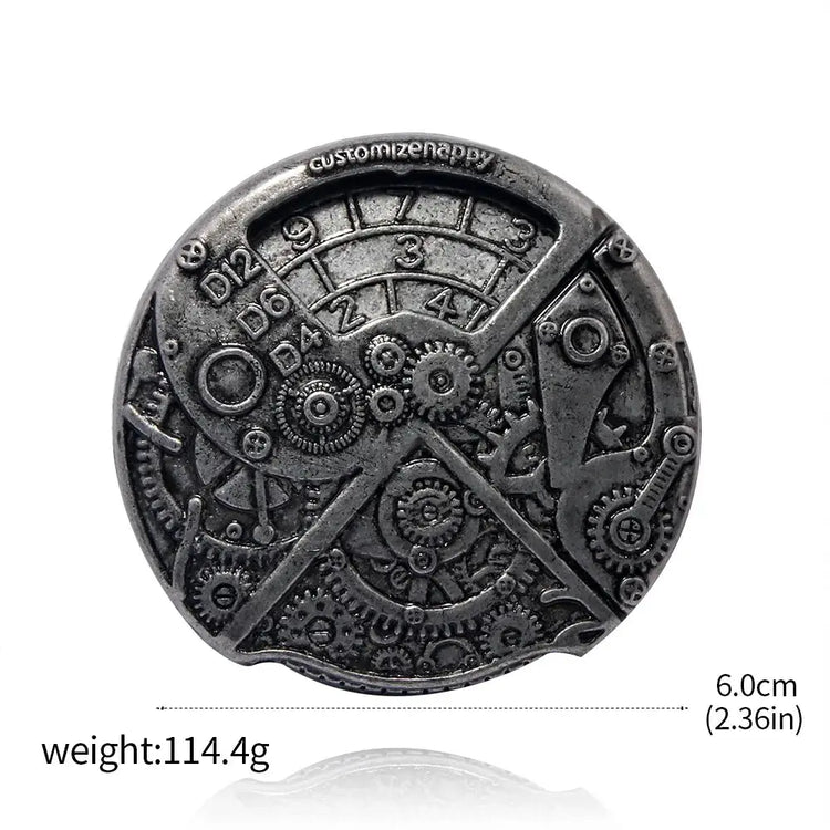 Dungeons & Dragons Commemorative Coin – Rotatable Digital Compass Gear of Destiny Metal Token for Jewelry & RPG Accessories Gamers Guild