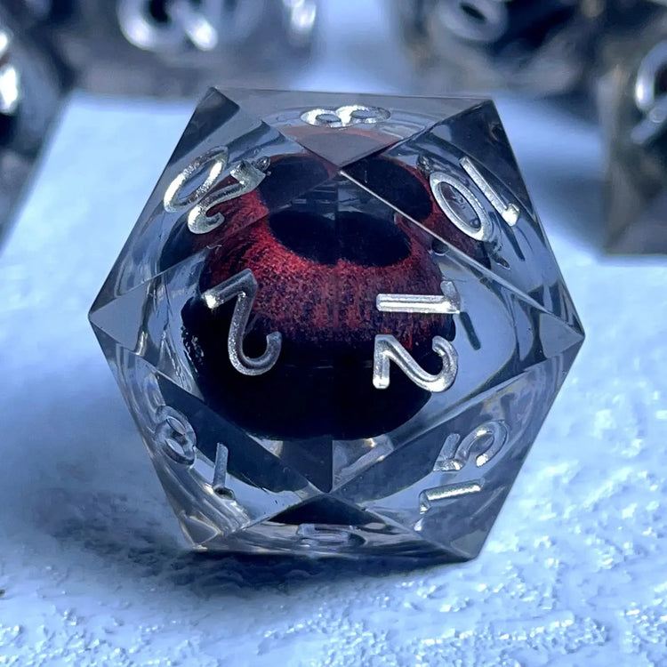 Dragon’s Eye Liquid Core Dice Set – Sharp Edge Polyhedral Resin Dice for D&D, Pathfinder & RPGs Gamers Guild