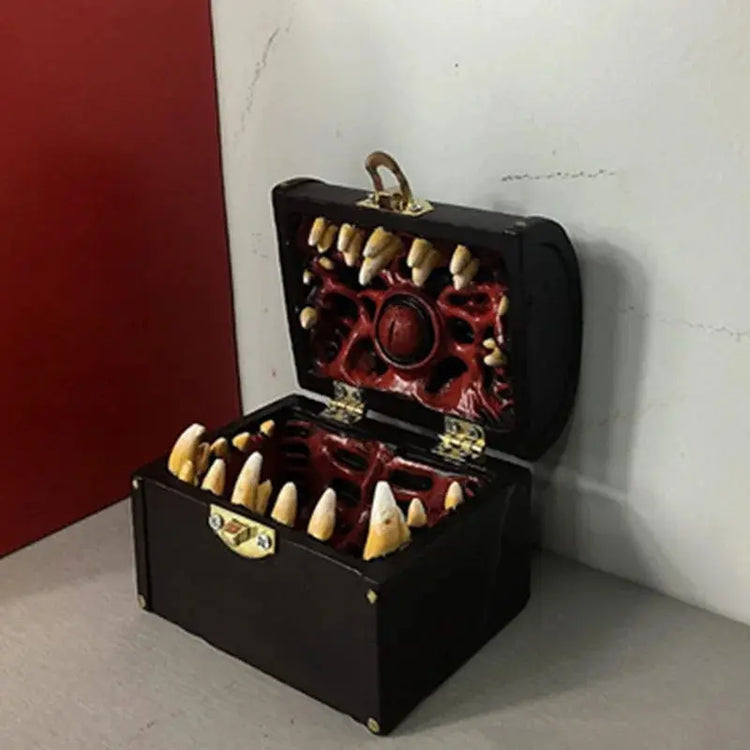 Legendary Mimic Dice Chest – Crimson Chaos Resin Storage Box for DND, Pathfinder & RPG Dice Sets Gamers Guild