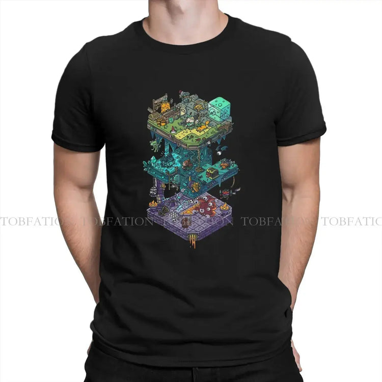 Dungeons & Isometric Dragons Cotton T-Shirt – Casual DND Dice Graphic Tee for Men, Streetwear Style Gift Gamers Guild