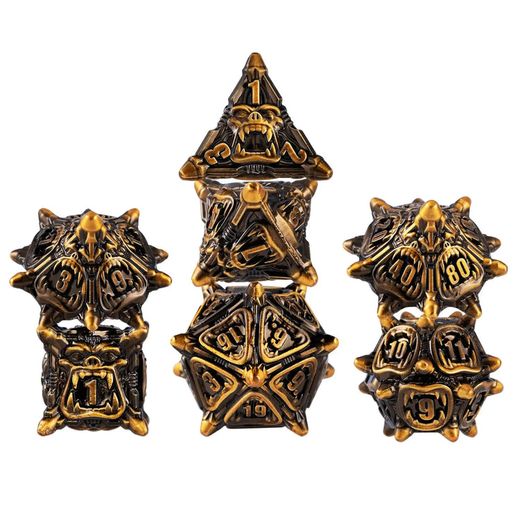 7-Piece Cool Metal DND Dice Set – Soft Edge Zinc Alloy Polyhedral Dice for Dungeons & Dragons, RPG & Tabletop Games Gamers Guild