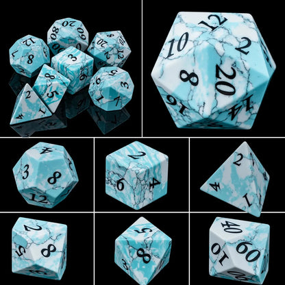 Purple Crystal Stone & Gem Dice Set – Sharp Edge Polyhedral Dice for D&D, Pathfinder & RPGs Gamers Guild