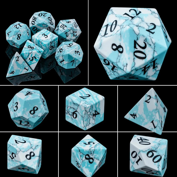 Purple Crystal Stone & Gem Dice Set – Sharp Edge Polyhedral Dice for D&D, Pathfinder & RPGs Gamers Guild