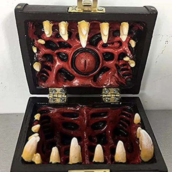 Legendary Mimic Dice Chest – Crimson Chaos Resin Storage Box for DND, Pathfinder & RPG Dice Sets Gamers Guild
