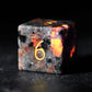 Flame Stone Volcanic Dice Set – 7Pcs UV-Reactive Gemstone Polyhedral Dice for DND & RPG Gamers Guild