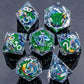Liquid Core Dice Set – Sharp Edge Resin Polyhedral Dice for D&D, Pathfinder & RPGs Gamers Guild
