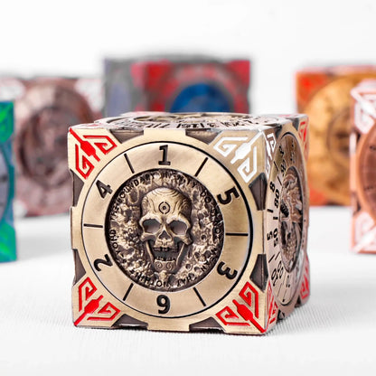 Dragon-Themed Metal Gyro D6 Dice – Rotatable Six-Sided RPG Dice with Box for D&D & Tabletop Games Gamers Guild