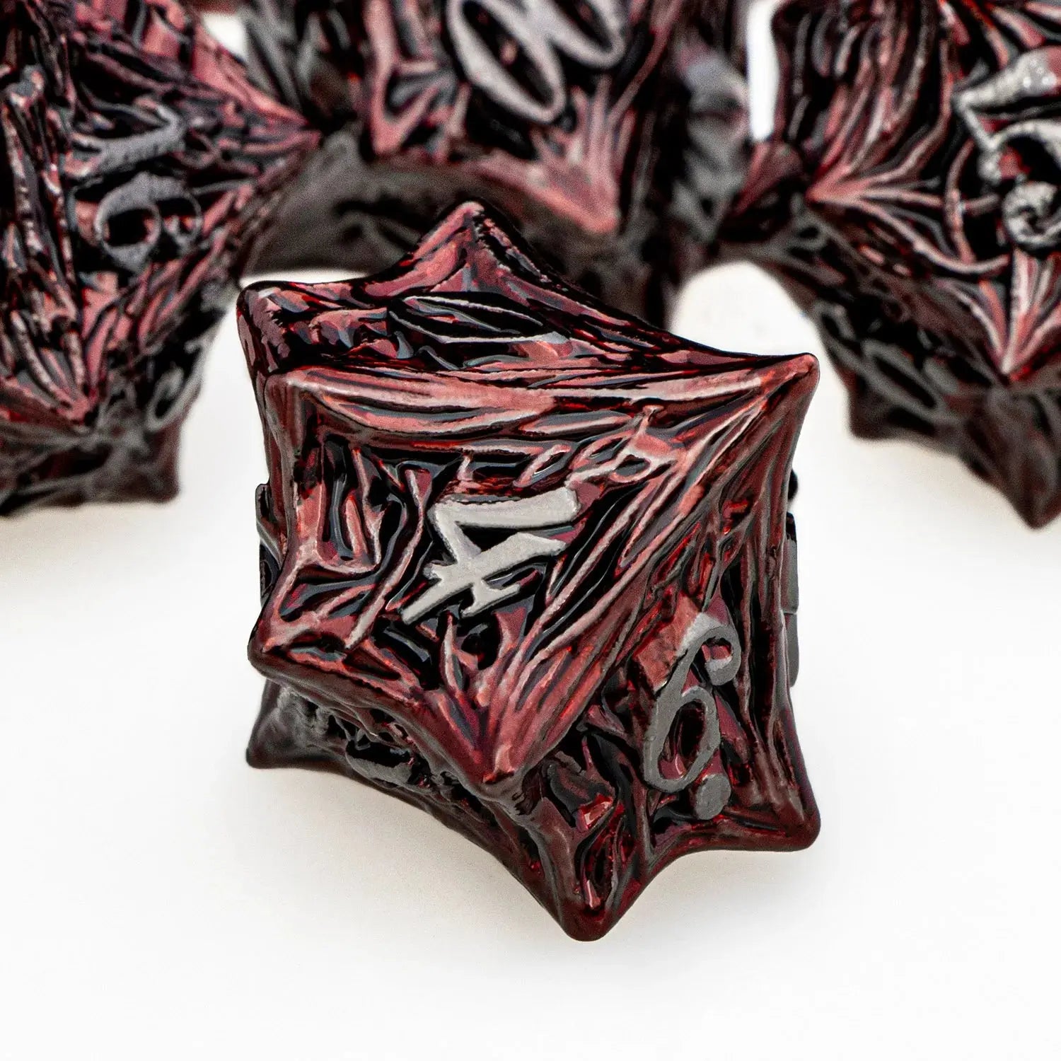 Tree Root Metal Dice Set – Red Polyhedral Dice for D&D, Pathfinder & RPGs Gamers Guild