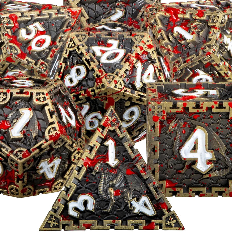 DND Metal Polyhedral Dice Set – Heavy RPG Dice for Dungeons & Dragons, Pathfinder & Tabletop Games Gamers Guild