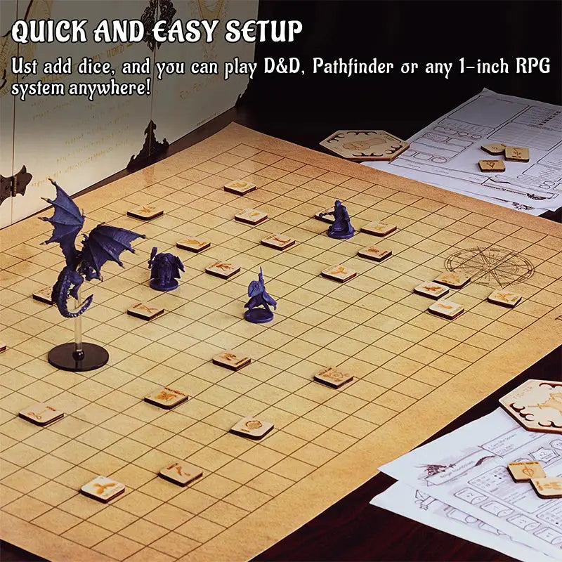 CZYY D&D Tabletop Game Tokens – 110 PCS Wooden Hero & Monster Set for RPGs Gamers Guild