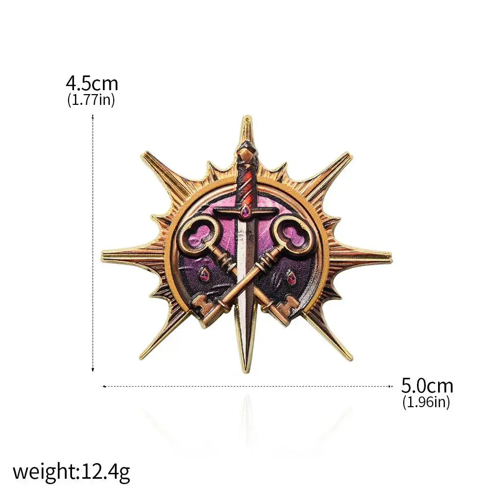 Baldur’s Gate 3 Cosplay Badge Pins – Unisex Metal Brooches for Barbarian, Fighter, Warlock & RPG Fans Gamers Guild