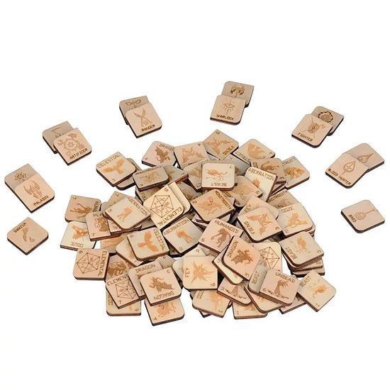 CZYY D&D Tabletop Game Tokens – 110 PCS Wooden Hero & Monster Set for RPGs Gamers Guild