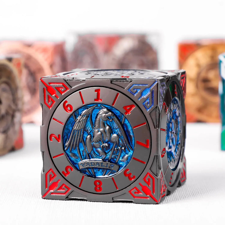 Dragon-Themed Metal Gyro D6 Dice – Rotatable Six-Sided RPG Dice with Box for D&D & Tabletop Games Gamers Guild