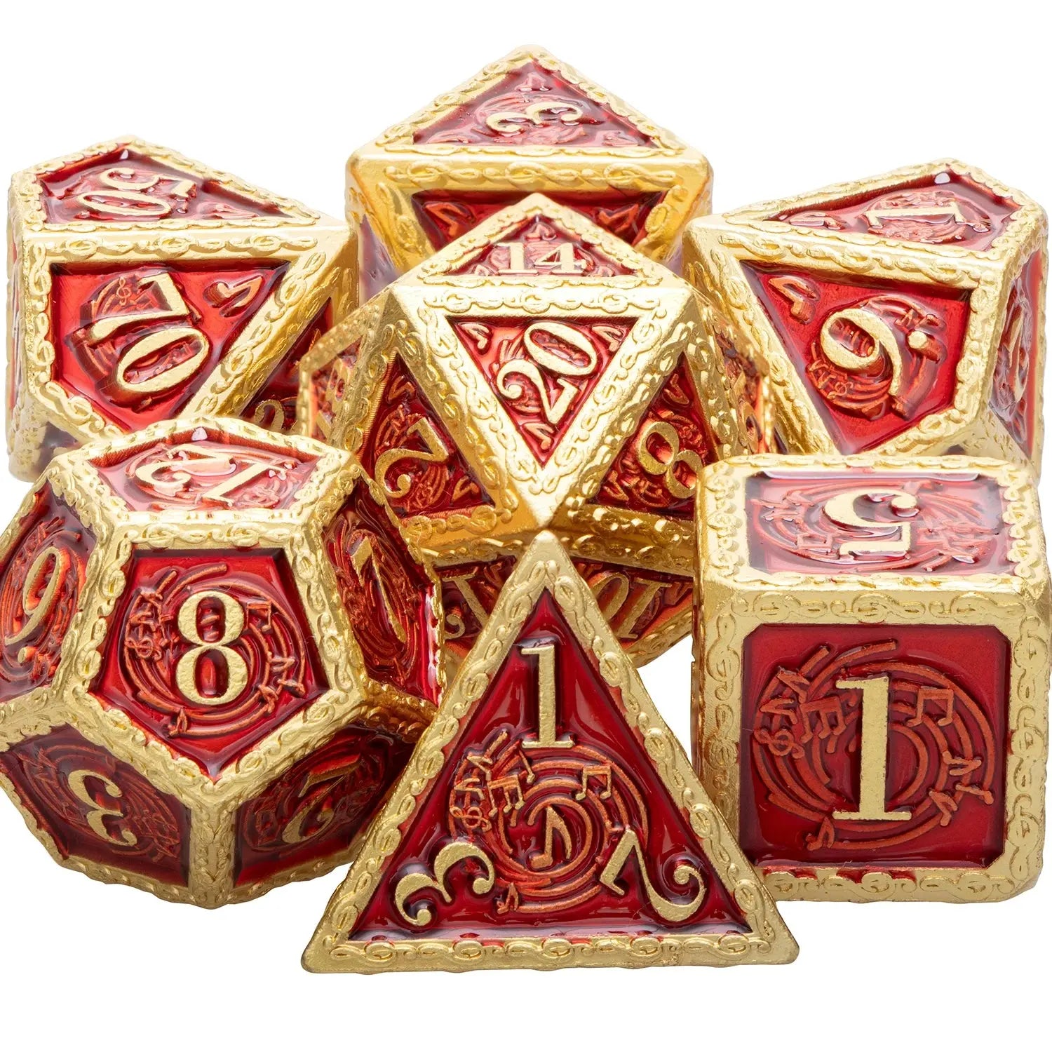 Music DND Metal Dice Set – Polyhedral Dice for Dungeons & Dragons, Pathfinder & RPGs Gamers Guild