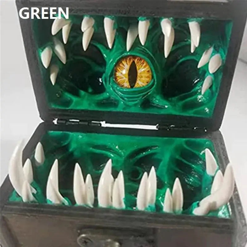 Legendary Mimic Dice Chest – Crimson Chaos Resin Storage Box for DND, Pathfinder & RPG Dice Sets Gamers Guild