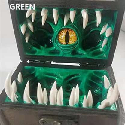Legendary Mimic Dice Chest – Crimson Chaos Resin Storage Box for DND, Pathfinder & RPG Dice Sets Gamers Guild
