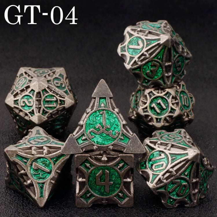 7-Piece Red Sharp Edge Metal Dice Set – Premium Polyhedral DND Dice for Dungeons & Dragons & RPG Tabletop Games Gamers Guild