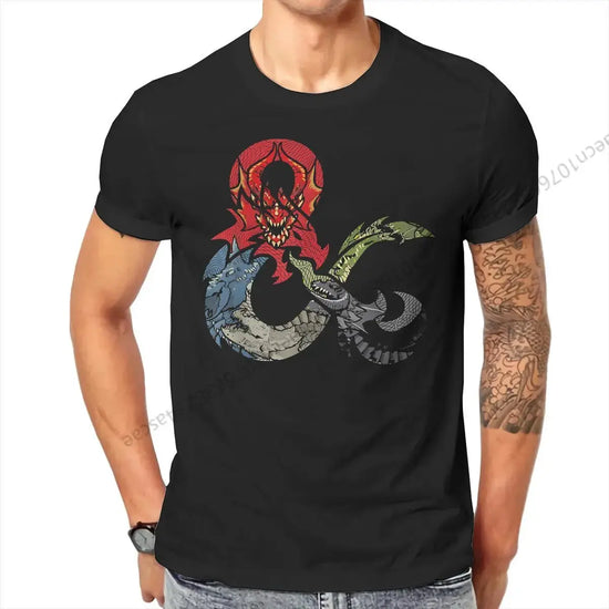 Dragon DND Men’s T-Shirt – Fantasy Graphic Tee | Casual Cotton O-Neck Top Gamers Guild