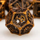 Ancient Gold Hollow Dragon Dice Set – Metal Polyhedral Dice for D&D, Pathfinder & RPGs Gamers Guild