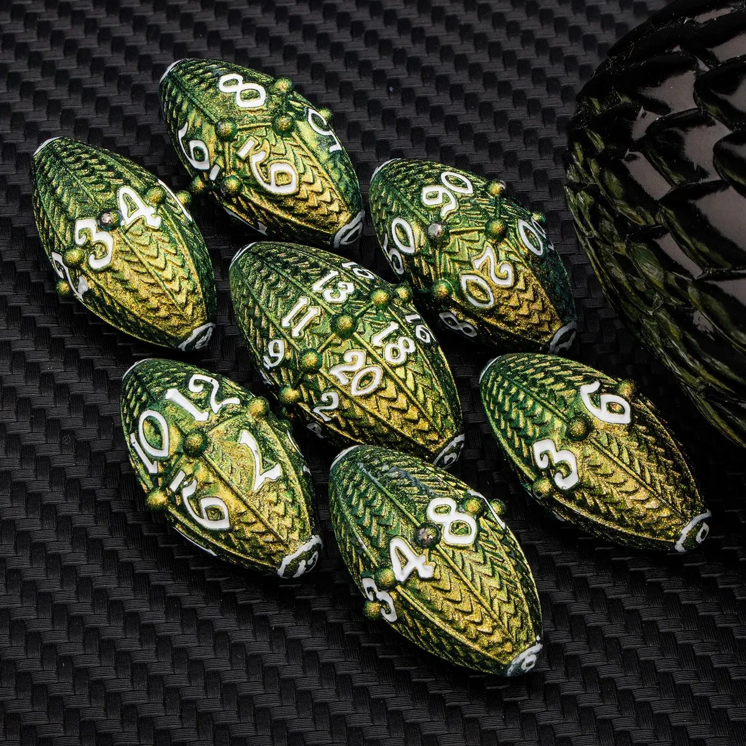 ARUOHHA Copper Purple Dragon Egg Dice Set – Metal Polyhedral Dice with Rotating Shell for D&D, Pathfinder & RPGs Gamers Guild
