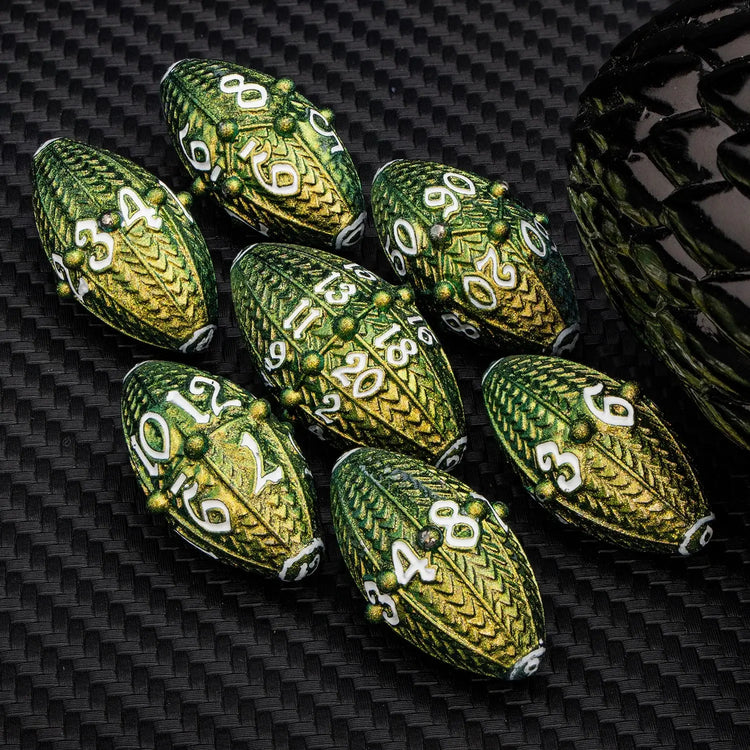 ARUOHHA Copper Purple Dragon Egg Dice Set – Metal Polyhedral Dice with Rotating Shell for D&D, Pathfinder & RPGs Gamers Guild